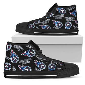 Script Logo Pattern Tennessee Titans High Top Shoes | Favorety DE