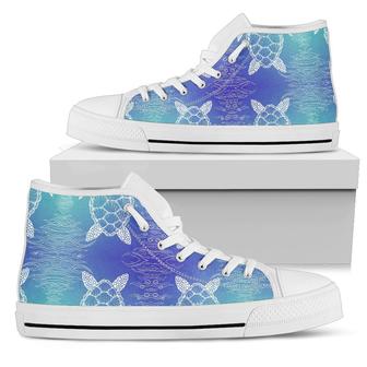 Sea Turtle Draw Men High Top Shoes - Monsterry