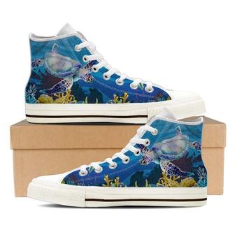 Sea Turtle High Top Shoes Sneakers - Monsterry AU