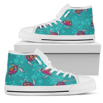 Sea Turtle Pattern Men High Top Shoes - Monsterry CA