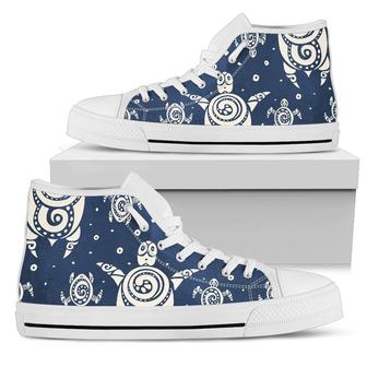 Sea Turtle Tribal Men High Top Shoes - Monsterry AU