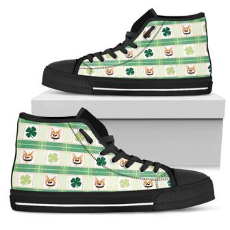 Shamrock With Corgi High Top Shoes - Monsterry