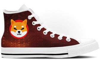Shiba Inu Coin High Tops Canvas Shoes - Monsterry