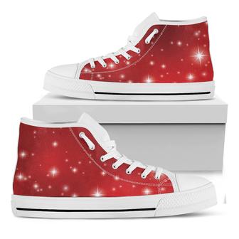 Shiny Sparkle Print White High Top Shoes - Monsterry CA