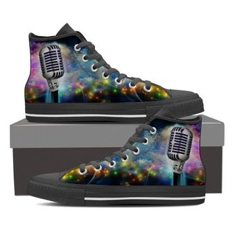 Singers Microphone High Top Shoes Sneakers - Monsterry CA