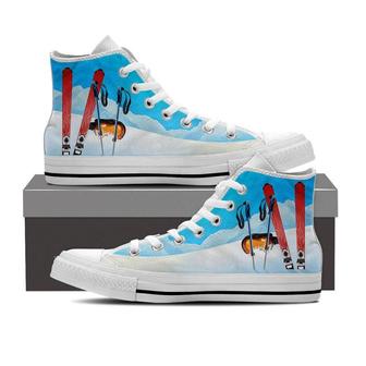 Skiing Addict High Top Shoes Sneakers - Monsterry UK