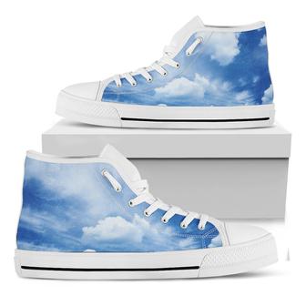 Sky Cloud Print White High Top Shoes - Monsterry CA