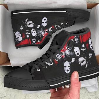 Slipknot High Top Music Rock Custom Rock Band Custom Shoes Music Custom Gift Shoes Black High Top | Favorety