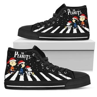 Snoopy The Peanuts Christmas Abbey Road High Top Sneakers High Top Shoes | Favorety UK