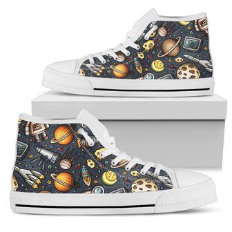 Space Pattern Print Men High Top Shoes - Monsterry CA