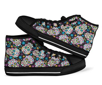Sugar Skull Day Of The Dead High Top Shoes - Monsterry