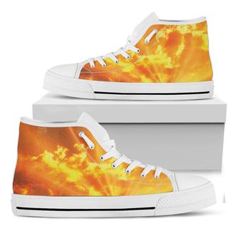 Sunrise Sky Print White High Top Shoes - Monsterry UK