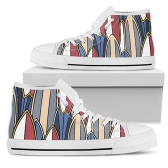 Surf Board Pattern Men High Top Shoes - Monsterry UK