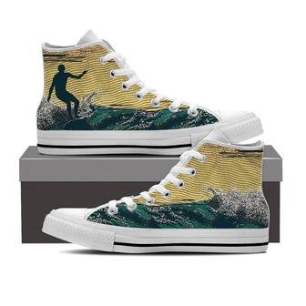 Surfing High Top Shoes Sneakers - Monsterry AU