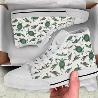 Swiming Sea Turtles High Top Shoes - Monsterry