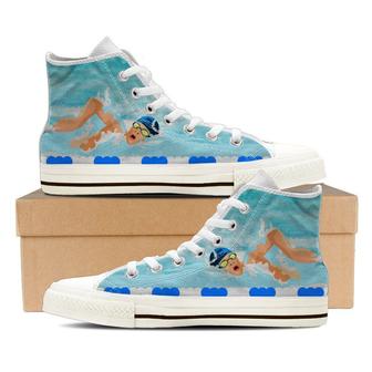 Swimming High Top Shoes Sneakers - Monsterry