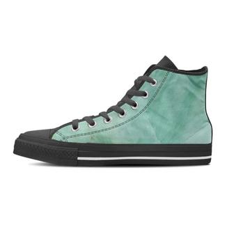 Teal Marble Women's High Top Shoes - Monsterry