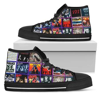 The Police Sneakers Album High Top Shoes Rock Band Fan High Top Shoes - Monsterry AU