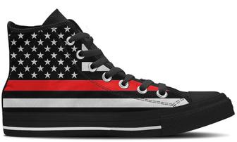 The Thin Red Line High Top Canvas Shoes - Monsterry CA