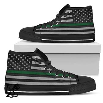 Thin Green Line Men'S High Top Shoes - Monsterry AU