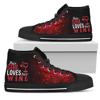 This Girl Love Her Wine High Top Shoes - Monsterry