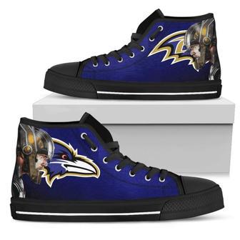 Thor Head Beside Baltimore Ravens High Top Shoes | Favorety AU