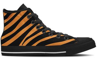 Tiger Stripes High Tops Canvas Shoes - Monsterry AU