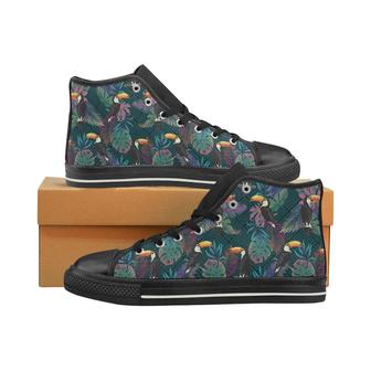 Toucan Pattern Women's High Top Shoes Black - Monsterry CA
