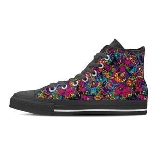 Tribal Hippie Trippy Men's High Top Shoes - Monsterry