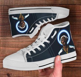 Tupac Shakur Music Rapper Custom High Top Hip Hop Custom Shoes Music Gift Shoes White High Top Shoes | Favorety