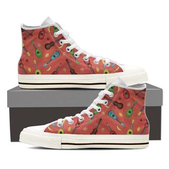 Ukulele Pattern High Top Shoes Sneakers - Monsterry CA