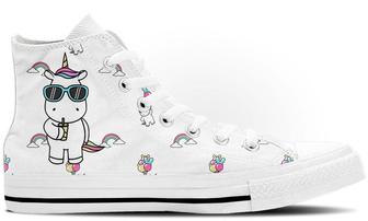 Unicorn Doodle High Tops Canvas Shoes - Monsterry