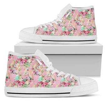 Unicorn Princess With Rose Women High Top Shoes - Monsterry CA
