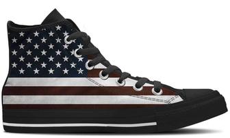 Us Flag High Top Shoes Sneakers - Monsterry