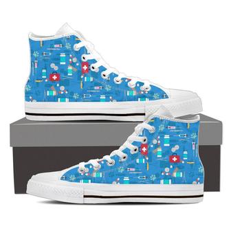 Veterinarian Pattern High Top Shoes Sneakers - Monsterry