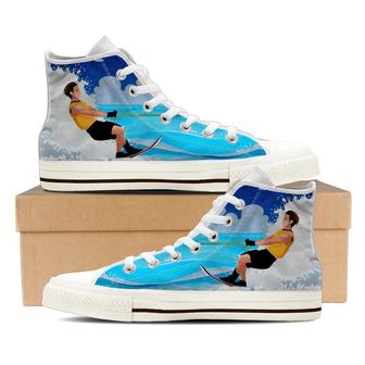 Water Skiing High Top Shoes Sneakers - Monsterry UK