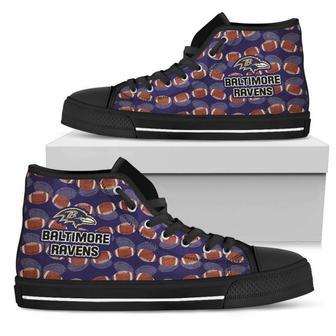 Wave Of Ball Baltimore Ravens High Top Shoes | Favorety AU