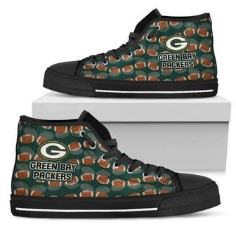 Wave Of Ball Green Bay Packers High Top Shoes | Favorety CA