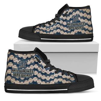 Wave Of Ball Milwaukee Brewers High Top Shoes | Favorety AU