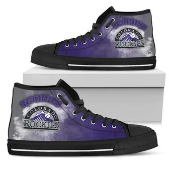 White Smoke Vintage Colorado Rockies High Top Shoes - Monsterry CA