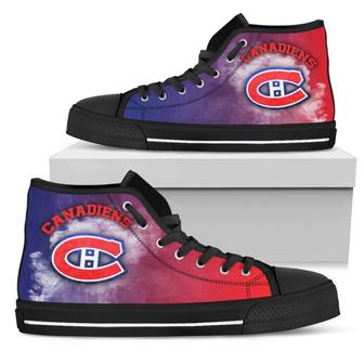 White Smoke Vintage Montreal Canadiens High Top Shoes - Monsterry UK