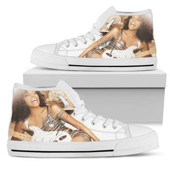 Whitney Houston Sneakers High Top Shoes - Monsterry