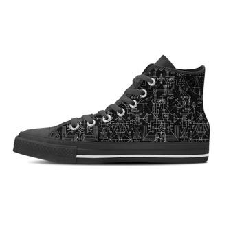Witch Symbol Gothic Men's High Top Shoes - Monsterry