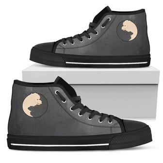 Yin Yang Style Poodle High Top Shoes - Monsterry
