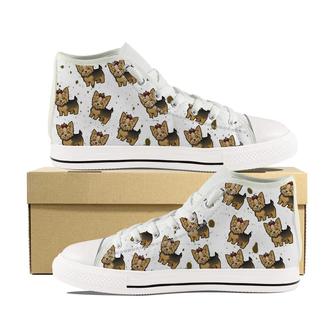 Yorkies Cartoon Canvas High Top Shoes - Monsterry CA