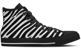 Zebra Print High Tops Canvas Shoes - Monsterry AU