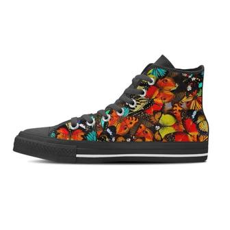 Abstract Colorful Butterfly Print Men's High Top Shoes - Monsterry CA
