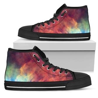 Abstract Nebula Cloud Galaxy Space Print Men's High Top Shoes - Monsterry AU