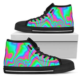 Abstract Psychedelic Trippy Print Women's High Top Shoes - Monsterry AU