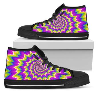Abstract Spiral Moving Optical Illusion Women's High Top Shoes - Monsterry AU